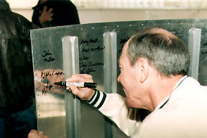 Signing ThrustSSC cowling at March 10th Open Day