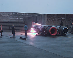 Jet-pipe fire in the right-hand engine