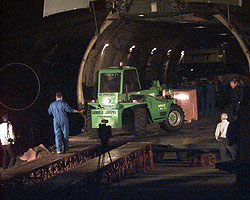 Unloading with the Merlo forklift