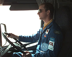 Jeremy Davey drives 'Scania 2' to the desert