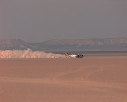 ThrustSSC blasts across the Jafr Desert