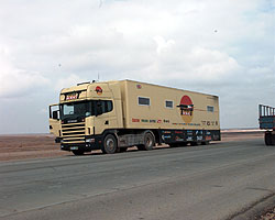 'Scania 1' and the PST safely on the road