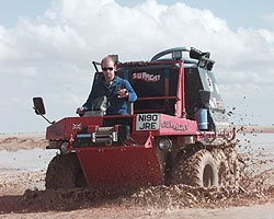 A Supacat handling the flooded desert with ease