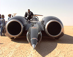 Andy Green climbs out of ThrustSSC