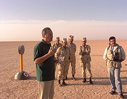 Richard Noble briefs the media