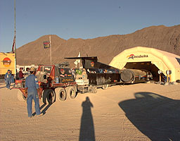 ThrustSSC is rolled out of the Aireshelta