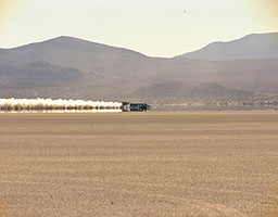 ThrustSSC enters the measured mile at 624mph