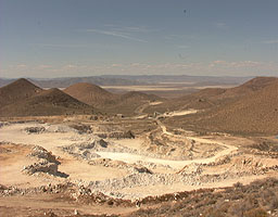 The US Gypsum quarry looking out towards Gerlach