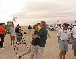 Sally Noble hugs son Jack