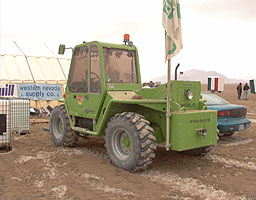 The Merlo after a drive across the damp desert