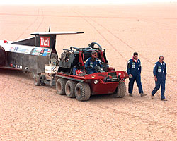 One of the Supacats towing ThrustSSC across the Al Jafr desert