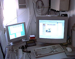 The Taxan Ergovision 2150 in the Pit Station Trailer with the CrystalVision 650